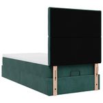 Casa si Gradina - Mobilier - Paturi si accesorii - Paturi - Cadru de pat otoman cu saltele, catifea verde inchis 90x200cm - Infinity.ro