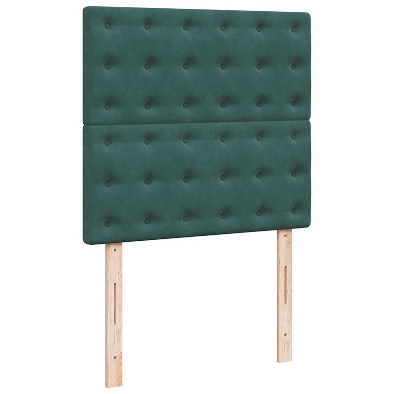 Casa si Gradina - Mobilier - Paturi si accesorii - Paturi - Cadru de pat otoman cu saltele, catifea verde inchis 90x200cm - Infinity.ro