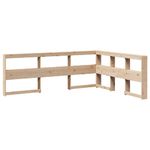 Casa si Gradina - Mobilier - Paturi si accesorii - Accesorii paturi - Tablie de pat cu biblioteca in forma de L, ceara maro lemn masiv de pin, mărime 108.5x218.5x80 cm - Infinity.ro