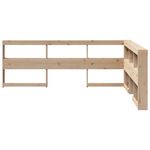 Casa si Gradina - Mobilier - Paturi si accesorii - Accesorii paturi - Tablie de pat cu biblioteca in forma de L, ceara maro lemn masiv de pin, mărime 108.5x218.5x80 cm - Infinity.ro