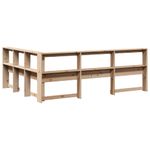 Casa si Gradina - Mobilier - Paturi si accesorii - Accesorii paturi - Tablie de pat cu biblioteca in forma de L, ceara maro lemn masiv de pin, mărime 108.5x218.5x80 cm - Infinity.ro
