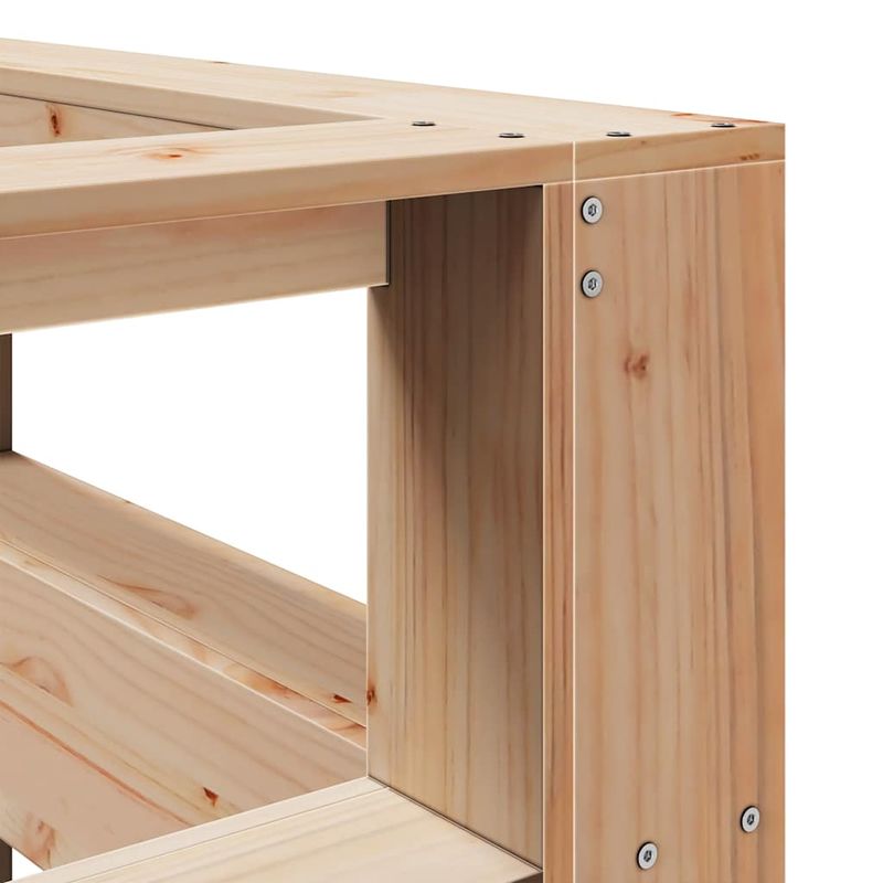 Casa si Gradina - Mobilier - Paturi si accesorii - Accesorii paturi - Tablie de pat cu biblioteca in forma de L, ceara maro lemn masiv de pin, mărime 108.5x218.5x80 cm - Infinity.ro