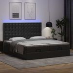 Casa si Gradina - Mobilier - Paturi si accesorii - Paturi - Cadru de pat otoman saltele Negru 160x200cm piele artificiala - Infinity.ro