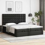 Casa si Gradina - Mobilier - Paturi si accesorii - Paturi - Cadru de pat otoman saltele Negru 160x200cm piele artificiala - Infinity.ro