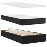 Casa si Gradina - Mobilier - Paturi si accesorii - Paturi - Cadru de pat otoman saltele Negru 160x200cm piele artificiala - Infinity.ro