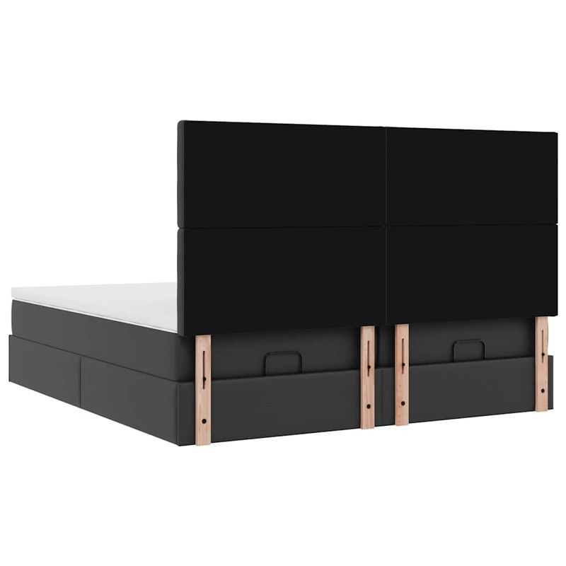 Casa si Gradina - Mobilier - Paturi si accesorii - Paturi - Cadru de pat otoman saltele Negru 160x200cm piele artificiala - Infinity.ro