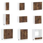 Casa si Gradina - Mobilier - Comode si corpuri - Corpuri bucatarie - Set dulap de bucatarie din 14 piese „Porto” stejar afumat Lemn - Infinity.ro