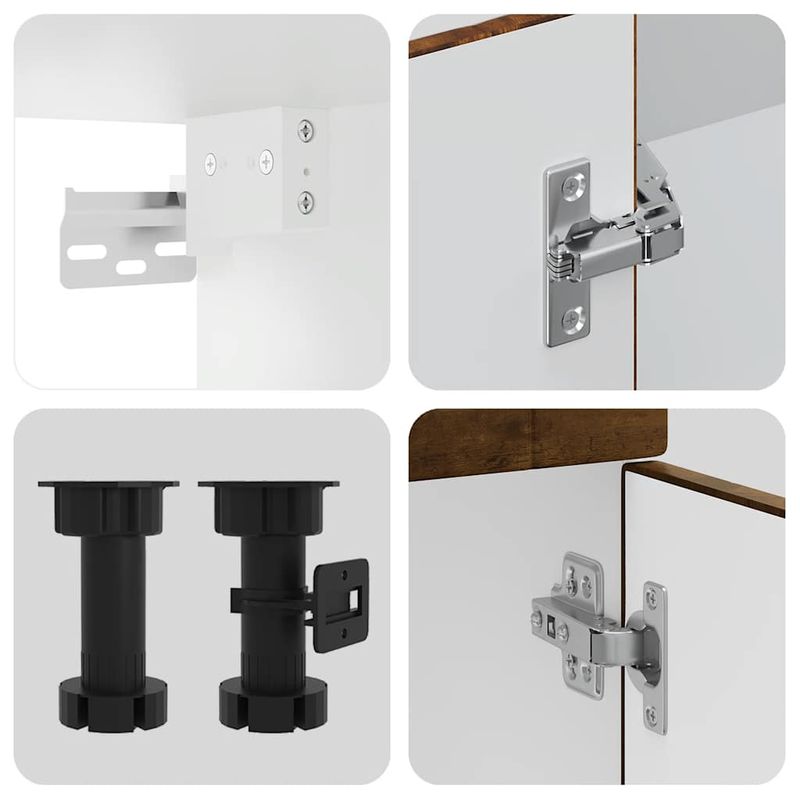 Casa si Gradina - Mobilier - Comode si corpuri - Corpuri bucatarie - Set dulap de bucatarie din 14 piese „Porto” stejar afumat Lemn - Infinity.ro