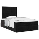 Casa si Gradina - Mobilier - Paturi si accesorii - Paturi - Cadru de pat otoman cu saltele, catifea neagra 120x200cm - Infinity.ro