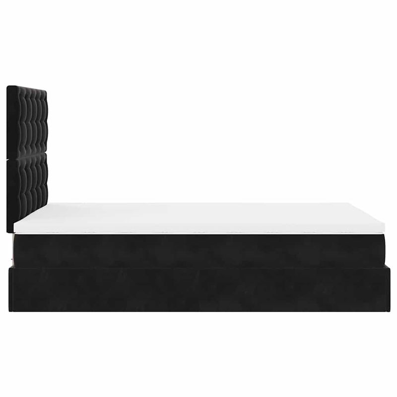 Casa si Gradina - Mobilier - Paturi si accesorii - Paturi - Cadru de pat otoman cu saltele, catifea neagra 120x200cm - Infinity.ro