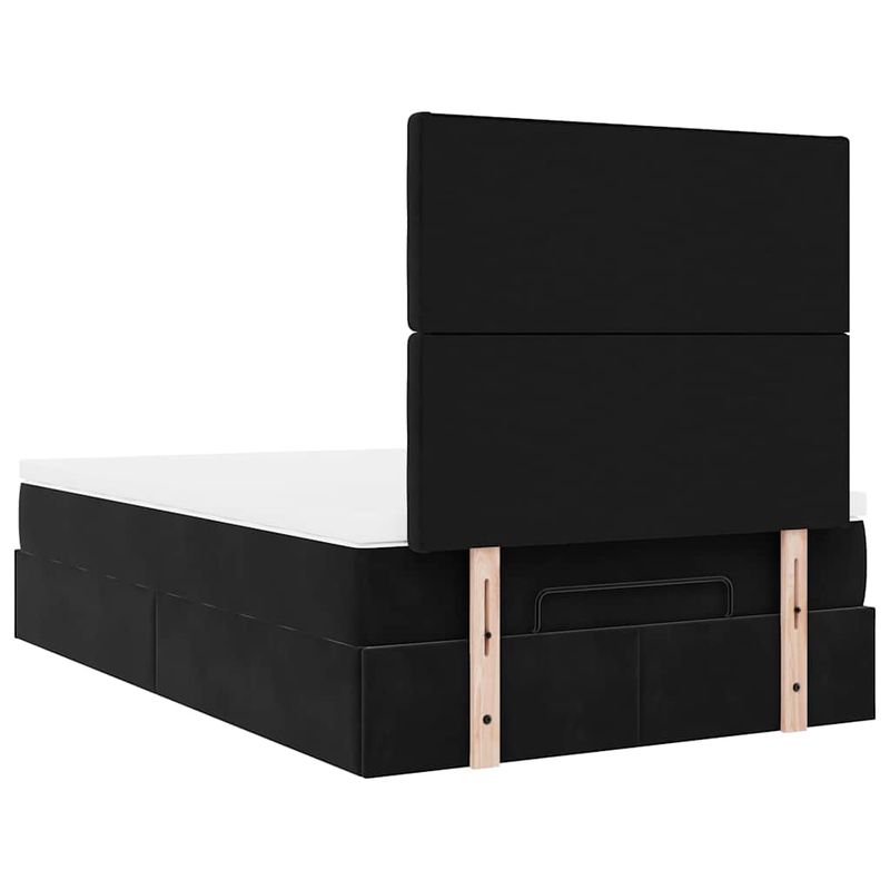 Casa si Gradina - Mobilier - Paturi si accesorii - Paturi - Cadru de pat otoman cu saltele, catifea neagra 120x200cm - Infinity.ro