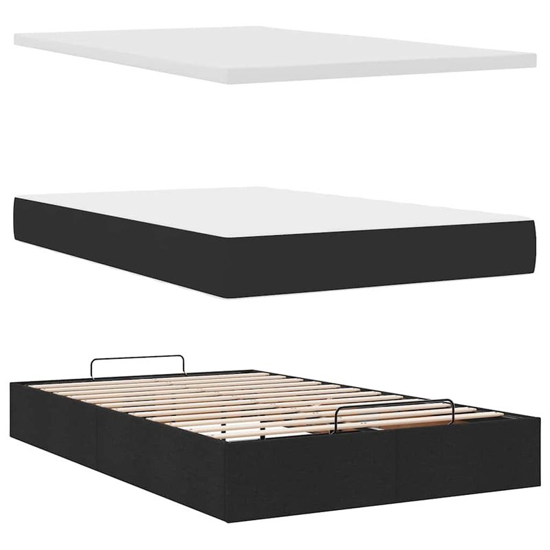 Casa si Gradina - Mobilier - Paturi si accesorii - Paturi - Cadru de pat otoman cu saltele, catifea neagra 120x200cm - Infinity.ro