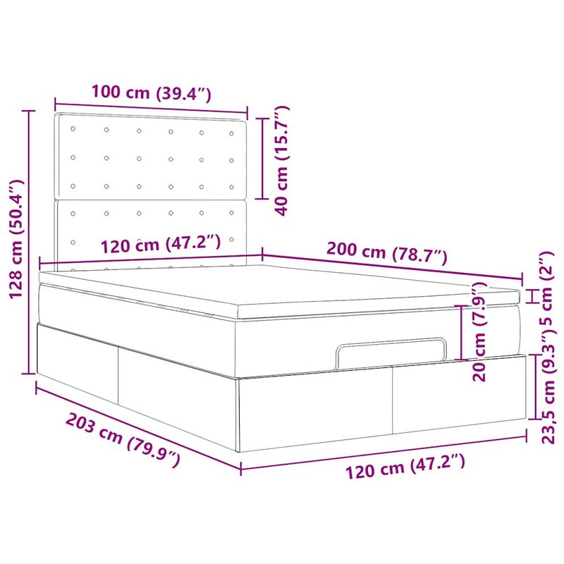 Casa si Gradina - Mobilier - Paturi si accesorii - Paturi - Cadru de pat otoman cu saltele, catifea neagra 120x200cm - Infinity.ro