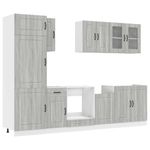 Casa si Gradina - Mobilier - Comode si corpuri - Corpuri bucatarie - Set de dulapuri de bucatarie 8 piese „Kalmar” lemn Sonoma gri - Infinity.ro