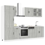 Casa si Gradina - Mobilier - Comode si corpuri - Corpuri bucatarie - Set de dulapuri de bucatarie 8 piese „Kalmar” lemn Sonoma gri - Infinity.ro