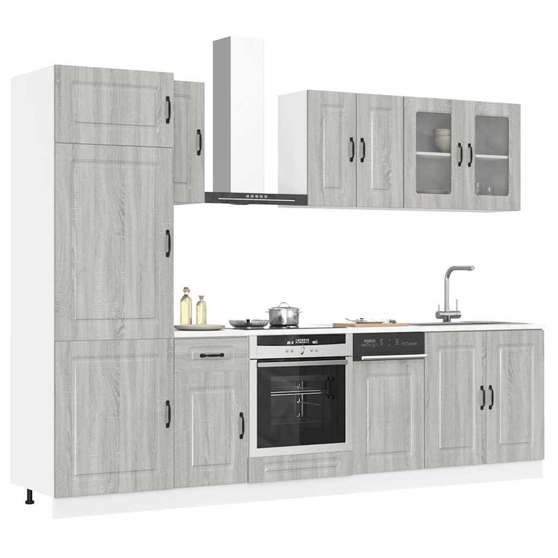 Casa si Gradina - Mobilier - Comode si corpuri - Corpuri bucatarie - Set de dulapuri de bucatarie 8 piese „Kalmar” lemn Sonoma gri - Infinity.ro