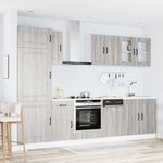 Casa si Gradina - Mobilier - Comode si corpuri - Corpuri bucatarie - Set de dulapuri de bucatarie 8 piese „Kalmar” lemn Sonoma gri - Infinity.ro