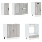 Casa si Gradina - Mobilier - Comode si corpuri - Corpuri bucatarie - Set de dulapuri de bucatarie 8 piese „Kalmar” lemn Sonoma gri - Infinity.ro