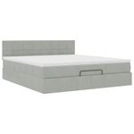 Casa si Gradina - Mobilier - Paturi si accesorii - Paturi - Cadru de pat otoman cu saltea Gri deschis 180x200cm catifea - Infinity.ro