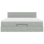 Casa si Gradina - Mobilier - Paturi si accesorii - Paturi - Cadru de pat otoman cu saltea Gri deschis 180x200cm catifea - Infinity.ro
