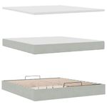 Casa si Gradina - Mobilier - Paturi si accesorii - Paturi - Cadru de pat otoman cu saltea Gri deschis 180x200cm catifea - Infinity.ro