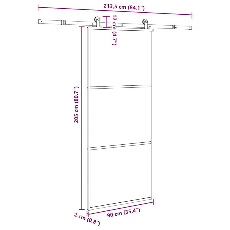 Casa si Gradina - Constructii - Usi interior, exterior si garaj - Usi interior - Usa glisanta cu set feronerie, 90x205 cm, sticla ESG/aluminiu - Infinity.ro