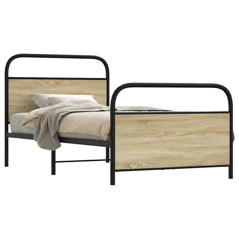 Casa si Gradina - Mobilier - Paturi si accesorii - Paturi - Cadru pat fara saltea, stejar sonoma 100x190 cm lemn prelucrat - Infinity.ro