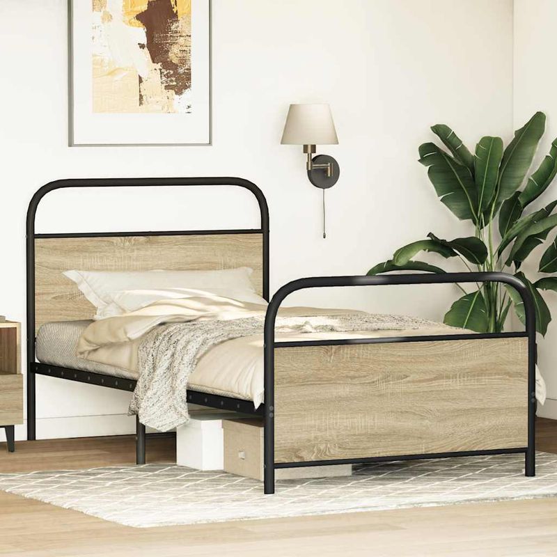 Casa si Gradina - Mobilier - Paturi si accesorii - Paturi - Cadru pat fara saltea, stejar sonoma 100x190 cm lemn prelucrat - Infinity.ro