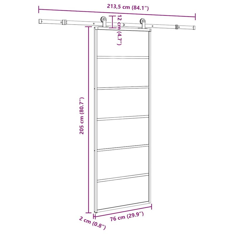 Casa si Gradina - Constructii - Usi interior, exterior si garaj - Usi interior - Usa glisanta cu set feronerie, 76x205 cm, sticla ESG/aluminiu - Infinity.ro