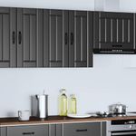 Casa si Gradina - Mobilier - Comode si corpuri - Corpuri bucatarie - Dulap de bucatarie „Lucca” lemn prelucrat negru, model 1x dulap de perete (2 uși), mărime 60x31x60 cm - Infinity.ro