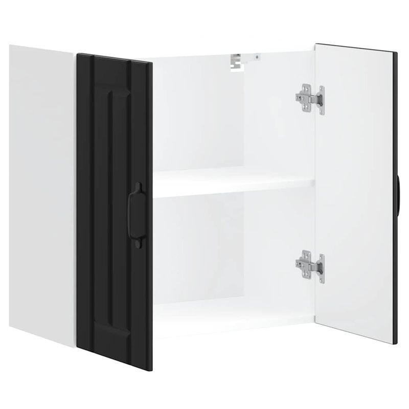 Casa si Gradina - Mobilier - Comode si corpuri - Corpuri bucatarie - Dulap de bucatarie „Lucca” lemn prelucrat negru, model 1x dulap de perete (2 uși), mărime 60x31x60 cm - Infinity.ro