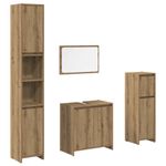Casa si Gradina - Mobilier - Seturi de mobilier - Seturi baie - Set mobilier de baie, 4 piese, stejar artizanal, lemn prelucrat - Infinity.ro