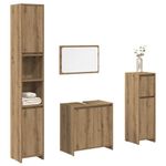 Casa si Gradina - Mobilier - Seturi de mobilier - Seturi baie - Set mobilier de baie, 4 piese, stejar artizanal, lemn prelucrat - Infinity.ro