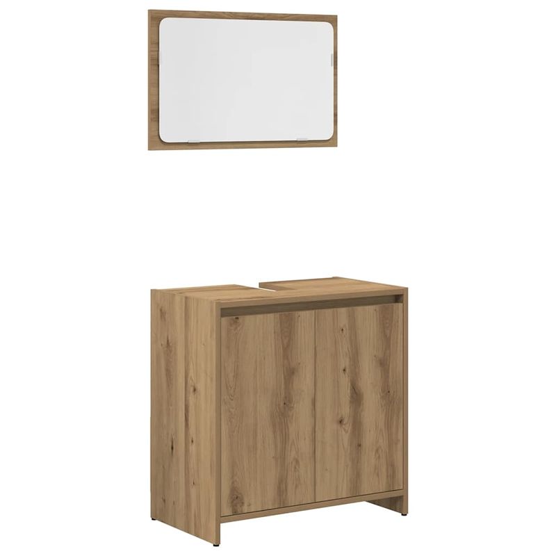 Casa si Gradina - Mobilier - Seturi de mobilier - Seturi baie - Set mobilier de baie, 4 piese, stejar artizanal, lemn prelucrat - Infinity.ro