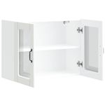 Casa si Gradina - Mobilier - Comode si corpuri - Corpuri bucatarie - Dulap de bucatarie cu usa sticla „Lucca” lemn prelucrat alb, mărime 80x31x60 cm - Infinity.ro