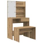 Casa si Gradina - Mobilier - Comode si corpuri - Masute de toaleta - Set de masa de toaleta cu LED Artisan Stejar lemn prelucrat - Infinity.ro