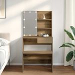 Casa si Gradina - Mobilier - Comode si corpuri - Masute de toaleta - Set de masa de toaleta cu LED Artisan Stejar lemn prelucrat - Infinity.ro
