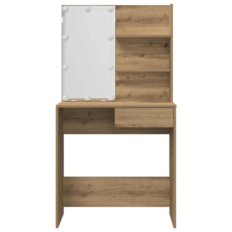 Casa si Gradina - Mobilier - Comode si corpuri - Masute de toaleta - Set de masa de toaleta cu LED Artisan Stejar lemn prelucrat - Infinity.ro