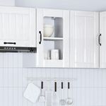Casa si Gradina - Mobilier - Comode si corpuri - Corpuri bucatarie - Dulap de bucatarie cu usa din sticla „Lucca” alb lucios - Infinity.ro
