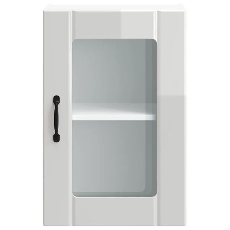 Casa si Gradina - Mobilier - Comode si corpuri - Corpuri bucatarie - Dulap de bucatarie cu usa din sticla „Lucca” alb lucios - Infinity.ro