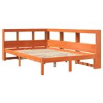 Casa si Gradina - Mobilier - Paturi si accesorii - Paturi - Pat cu biblioteca fara saltea maro 135x190 cm lemn masiv de pin - Infinity.ro
