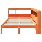 Casa si Gradina - Mobilier - Paturi si accesorii - Paturi - Pat cu biblioteca fara saltea maro 135x190 cm lemn masiv de pin - Infinity.ro