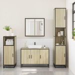 Casa si Gradina - Mobilier - Seturi de mobilier - Seturi baie - Set mobilier de baie, 3 piese, stejar sonoma, lemn prelucrat - Infinity.ro