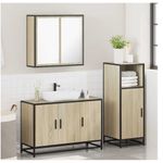Casa si Gradina - Mobilier - Seturi de mobilier - Seturi baie - Set mobilier de baie, 3 piese, stejar sonoma, lemn prelucrat - Infinity.ro