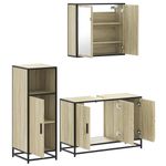 Casa si Gradina - Mobilier - Seturi de mobilier - Seturi baie - Set mobilier de baie, 3 piese, stejar sonoma, lemn prelucrat - Infinity.ro