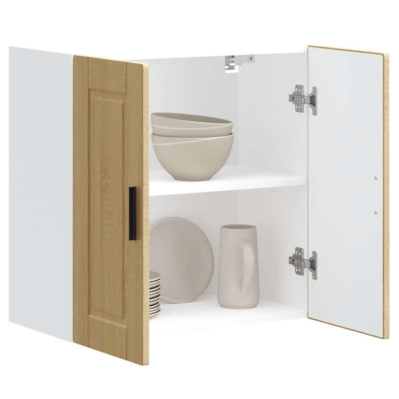 Casa si Gradina - Mobilier - Comode si corpuri - Corpuri bucatarie - Dulap de bucatarie "Porto" din lemn de stejar sonoma, model 1x dulap de perete (2 uși), mărime 60x31x60 cm - Infinity.ro