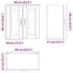 Casa si Gradina - Mobilier - Comode si corpuri - Corpuri bucatarie - Dulap de bucatarie "Porto" din lemn de stejar sonoma, model 1x dulap de perete (2 uși), mărime 60x31x60 cm - Infinity.ro