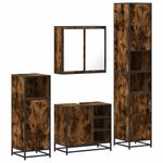 Casa si Gradina - Mobilier - Seturi de mobilier - Seturi baie - Set de mobilier de baie 4 piese Lemn prelucrat de stejar afumat - Infinity.ro