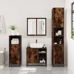 Casa si Gradina - Mobilier - Seturi de mobilier - Seturi baie - Set de mobilier de baie 4 piese Lemn prelucrat de stejar afumat - Infinity.ro