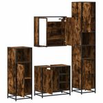 Casa si Gradina - Mobilier - Seturi de mobilier - Seturi baie - Set de mobilier de baie 4 piese Lemn prelucrat de stejar afumat - Infinity.ro